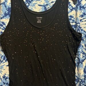 Calvin Klein Black Embellished Tank Top